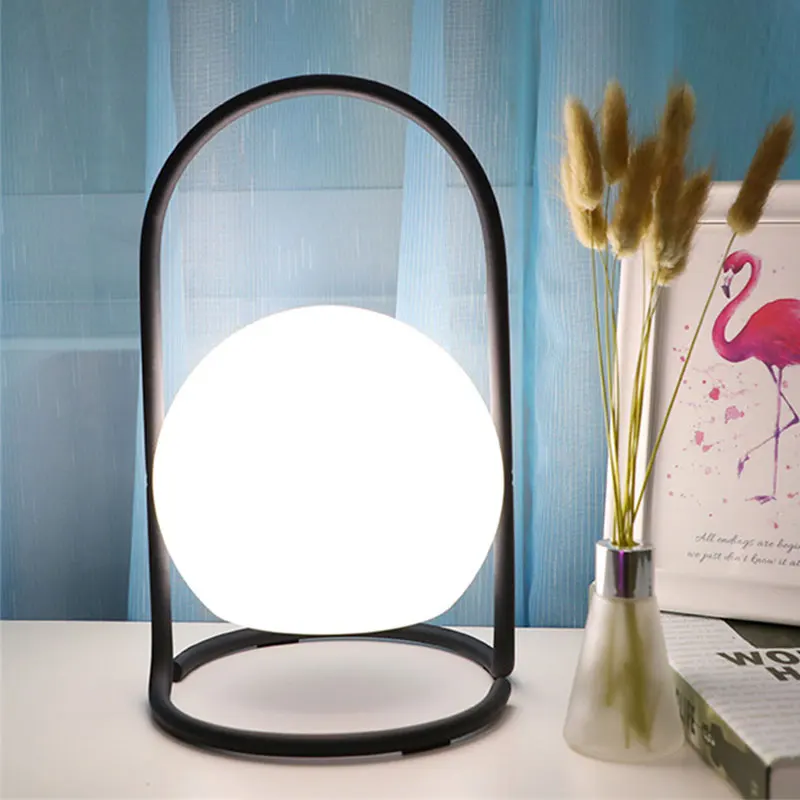 Table Lamp LED for Bedroom Round Ball Portable LED Night Light Desk Light for Living Room Home Bedside USB LED Study Light