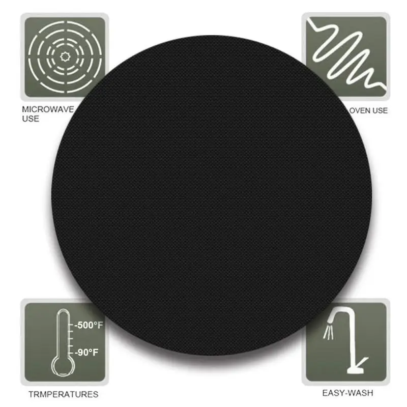 Barbecue Grill Mat 24/40cm Round Non-Stick Barbecue Grill Mat Circular Barbecue Meat Mat High Temperature Heat Resistant Pad Reusable