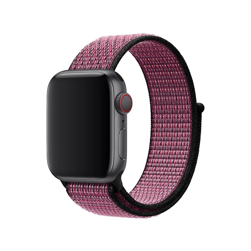 Ремешок для Apple Watch, ремешок для Apple Watch 5, 4, ремешок 44 мм/40 мм, спортивный ремешок iWatch 1, 2, 3, 42 мм, 38 мм, нейлоновый ремешок для часов Correa Pulseira - Цвет ремешка: Pink Blast Berry