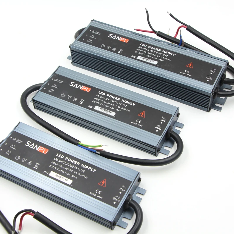 Description Picture 2 of itemLED Strip Power Supply 110V 220V to 12V 24V LED Driver IP67 Waterproof Ultra Thin LED Light Transformer 60W 100W 120W 150W 200W