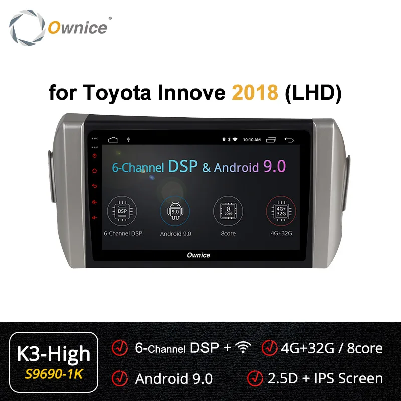 S9690-1 K3 HIGH Ownice Android 9,0 8 ядерный " 2 DIN k3 k5 k6 для Toyota Innova 360 Panorama DSP 4G LTE SPDIF автомобильный стерео gps плеер - Цвет: S9690-1 K3 HIGH