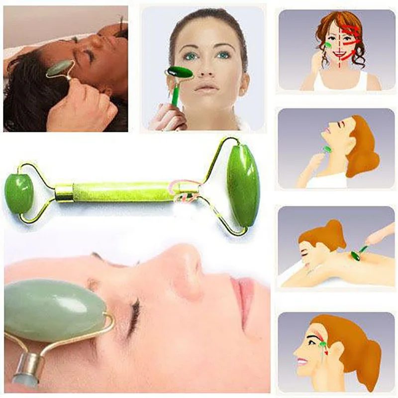 

Facial Jade Wheel Roller Remove Dark Circle Eye Bags Promote Blood Circulation Facial Anti-Aging massager face Massage Roller