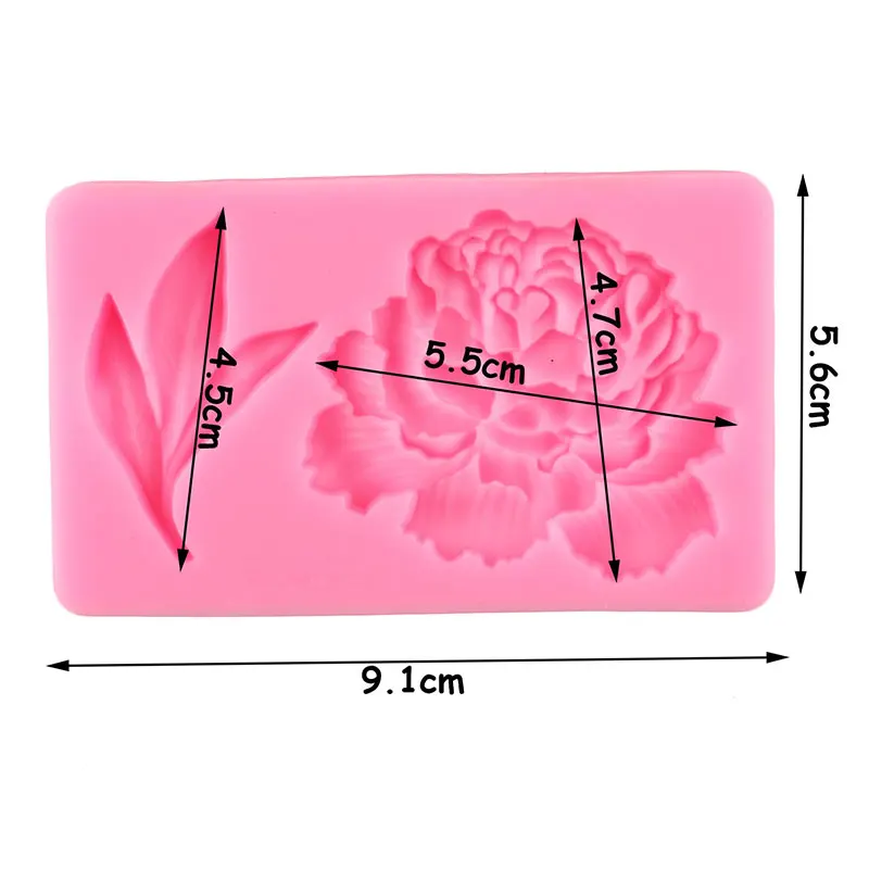 Peony Flower Lace Silicone Molds DIY Leaves Cupcake Topper Fondant Mold Wedding Cake Decorating Tools Candy Clay Chocolate Mould