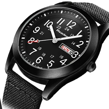 

New Fashion Men's Watches Sport Military Men Watch Date Week Quartz Casual Canvas Wrist Watch Male Clock Relogio Masculino