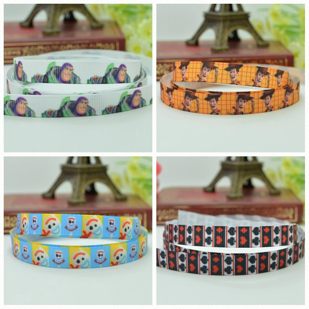 

DUWES 3/8" 9mm Cartoon Printed grosgrain ribbon hai rbow DIY handmade wholesale OEM 50YD