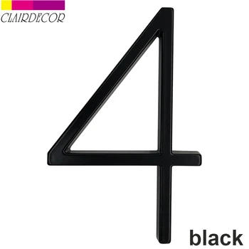 

5 in Floating House Number #4 Letter A B C Name Plate Door Alphabet Letters Dash Slash Sign 5 Inch.Zinc Alloy Black