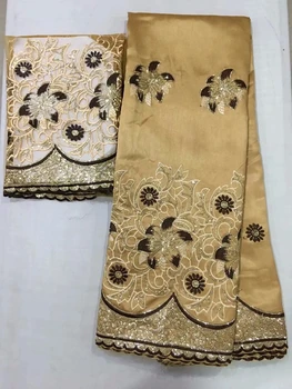 

African George Lace Fabric With Blouse 5+2 Yards Sets For Evening Dress Design Nigerian Embroidery Guipure George Lace Material