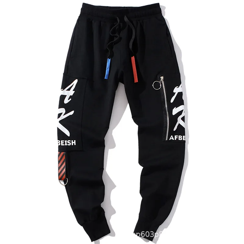 

2019 Autumn And Winter Cotton Elastic Trend Printed Pocket Zipper Students Versatile Popular Brand INS Workwear Casual Athletic