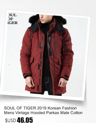 SOUL OF TIGER, корейская мода, мужские свободные парки с вышивкой, мужские винтажные пальто на молнии с капюшоном, зимняя стеганая Повседневная Уличная одежда