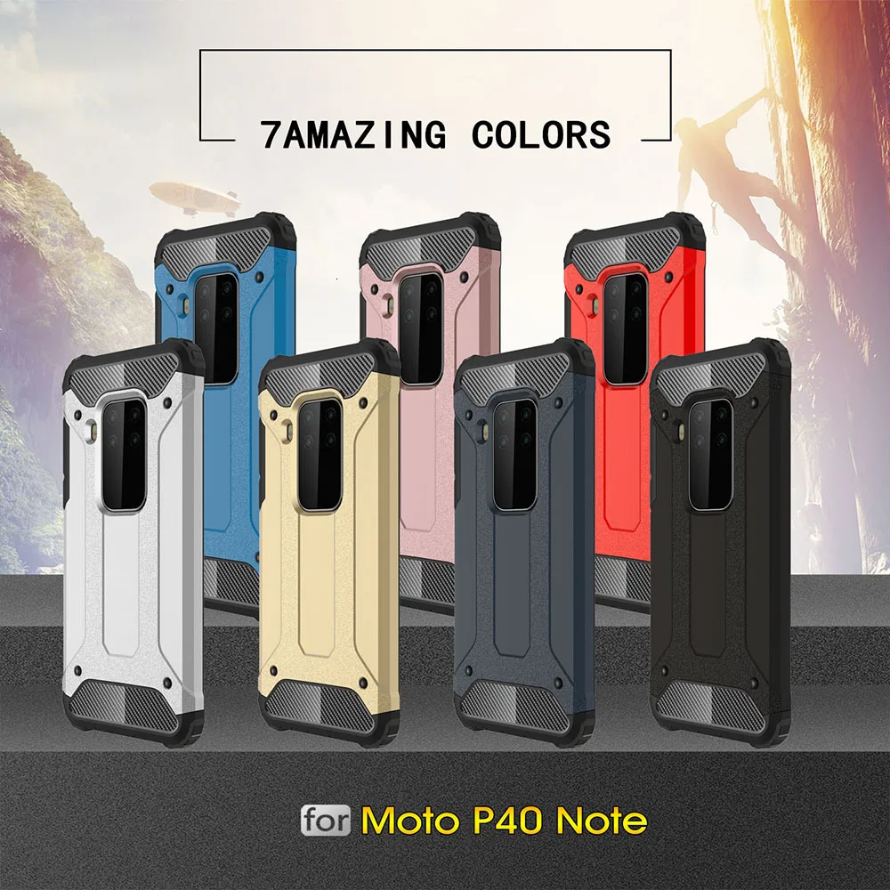 1000 шт Бронированный чехол для Motorola Moto P50 P40 power P30 Note Z4 Play E5 Plus E3 M Z Paiy противоударный Гибридный двухслойный чехол