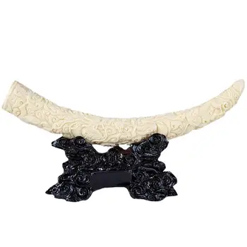 

1Pc Imitation Ivory Resin Ivory Decoration Elephant Tooth Model Ornament Craft European Style Decoration for Office Cabinet