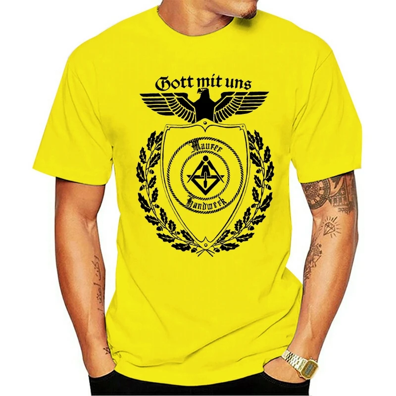 

t shirt Maurer Gott Mit Uns Handwerk Zunft Mason God with Us Craft Guild High Quality Summer Costumes Men O-Neck Tee