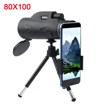 baratas Profissional Telescópio 80x100 Hd Visão Noturna Monocular Zoom óptico Spyglass Monóculo Para Sniper Caça Rifle Spotting Escopo