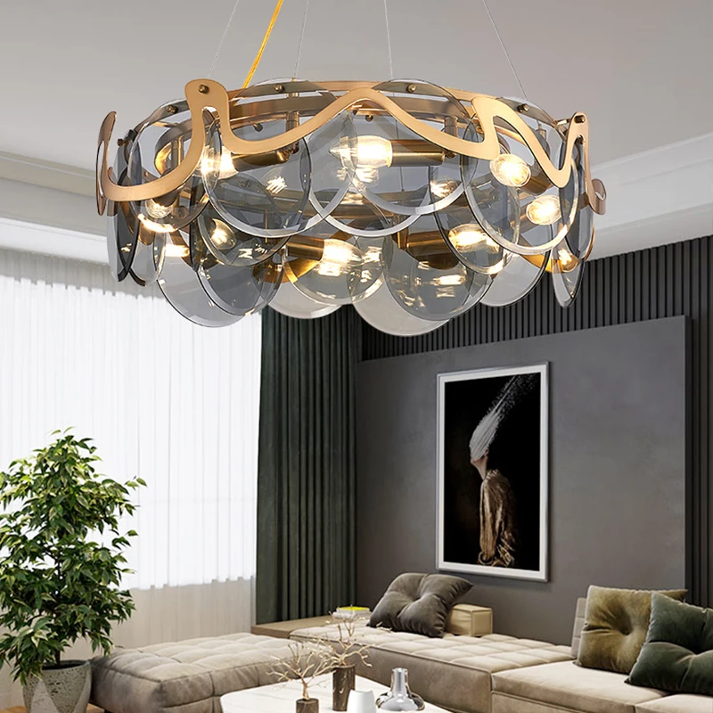Post-modern minimalist living room chandelier light luxury restaurant bedroom lighting creative crystal lamps | Лампы и освещение