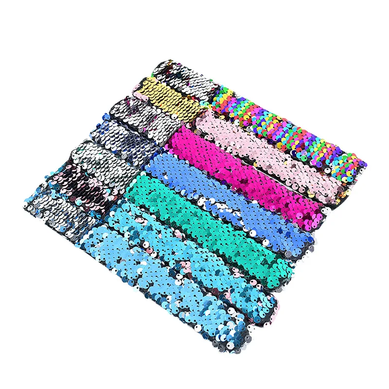 5 stücke Glitter Slap Armbänder Meerjungfrau Pailletten Armband für Mädchen Kleine Meerjungfrau Geburtstag Party Dekoration Geschenk Kinder Spielzeug Baby Dusche – Detail 5