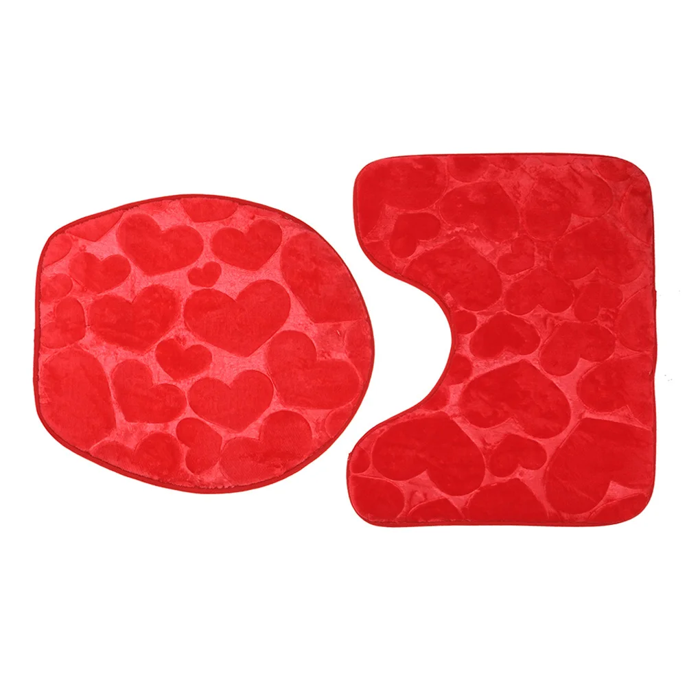 3 шт. Ванная комната Комплект ковриков для коврики тиснение фланель мягкое