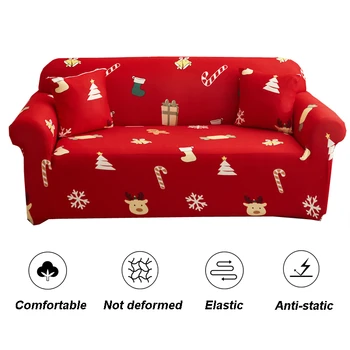 

Stretchy Christmas Print Sofa Slipcover Universal Elastic L-shape Corner Armchair Sofa Cover Furniture Couch Cover 2020 New
