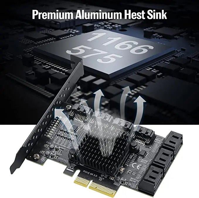 Placa de Controle Sata Iii Pcie Portas Conversor Interno de Adaptador Pci Sata 3.0 Cartão de Expansão Sata Iii para gb s Cartões para acréscimos - Imagem 3