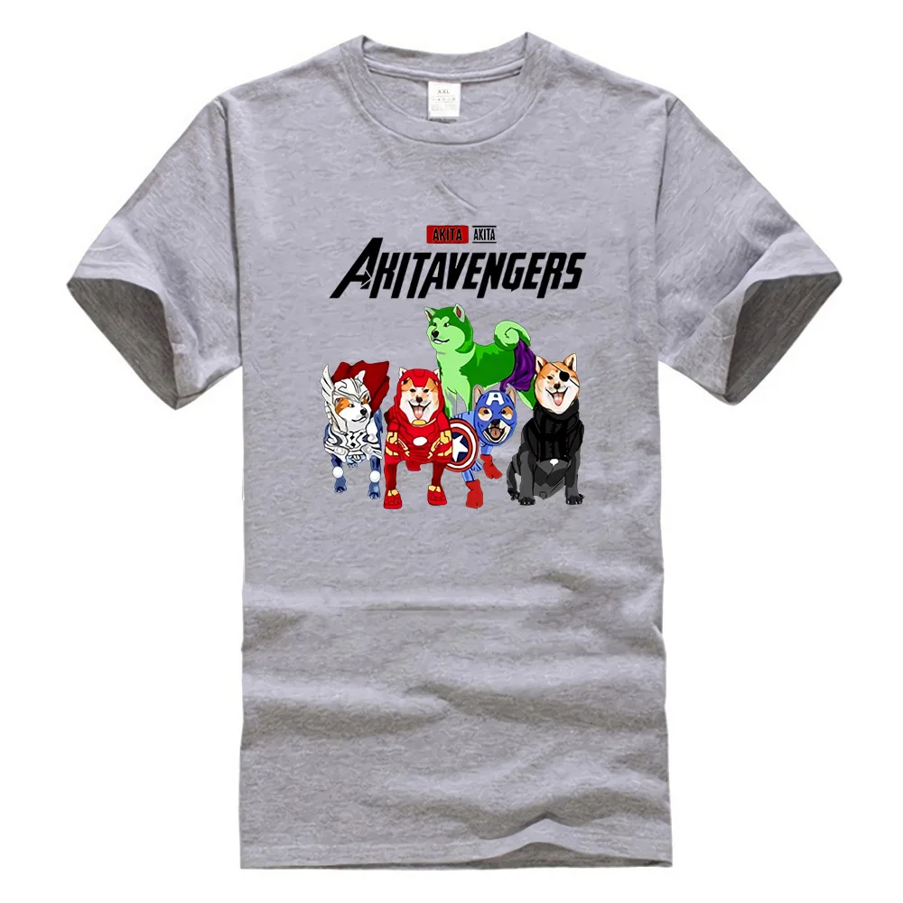 Akita Inu Мстители Akitavengers Endgame футболка черный хлопок для мужчин S-6Xl США сток Новейшая модная футболка