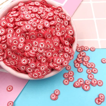 

100g/lot Red Heart Polymer Hot Clay Sprinkles for Crafts DIY Tiny Nail Arts Decoration Slime Filling Material Accessories 5mm