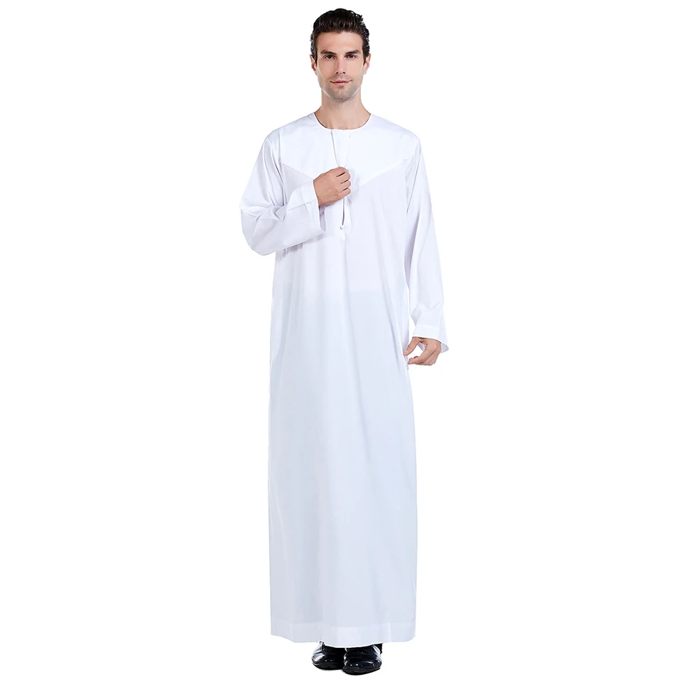 Wechery Muslim Caftan Kaftan for Men Islamic Clothing Jubba Plus Size Long Sleeve Big Size Prayer Clothed
