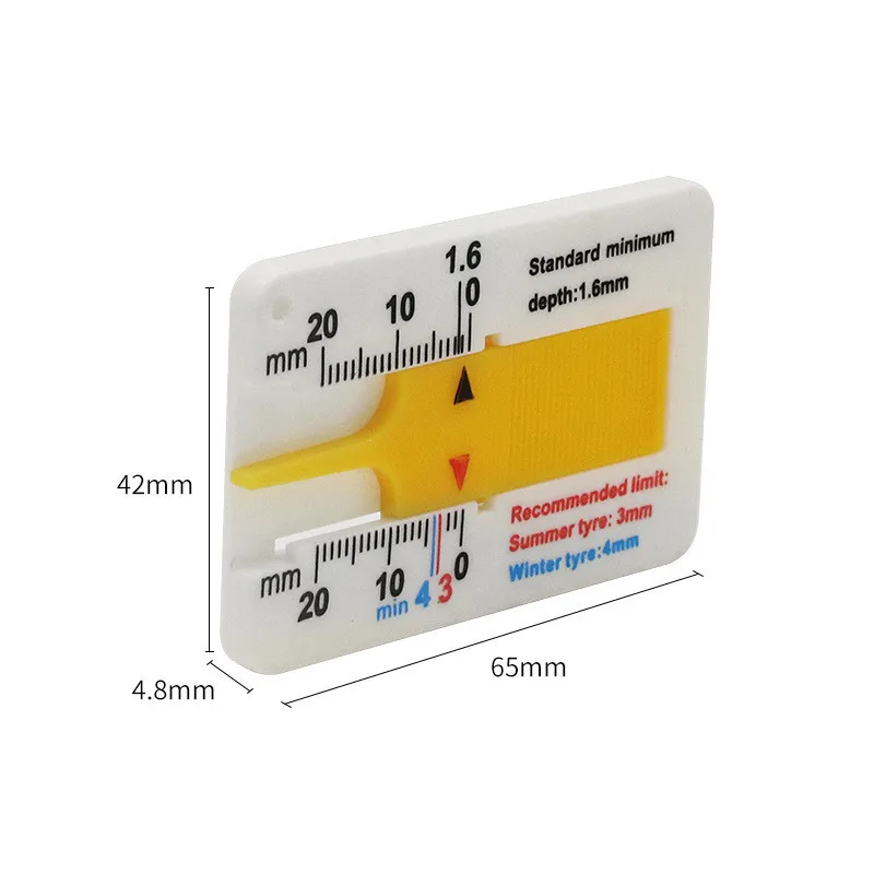 2pcs Vernier caliper depth gauge depth gauge for tread pattern of plastic tread gauge 0-20mm tread gauge tire tread depth 30N28 (3)