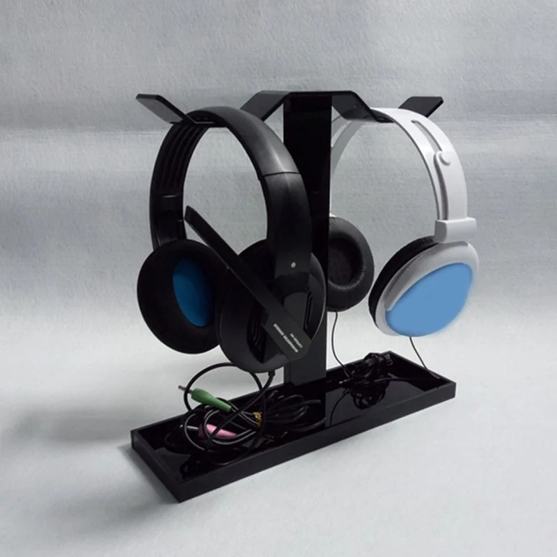 Portable Headphone Stand Acrylic Dual Balance Headset Stand Gaming Headset Holder Mount 275 85 270MM