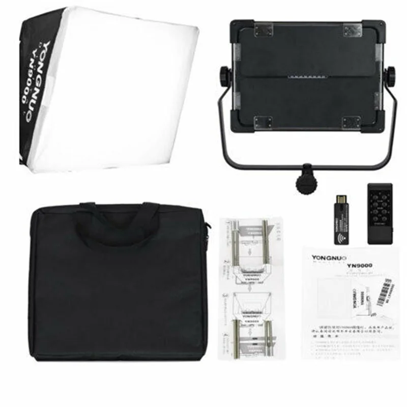 

Yongnuo YN9000 3200-5600K Pro Camera Photo светодиодный Video светильник лампа для фотосъемки с софтбоксом для студийного макияжа Vlog
