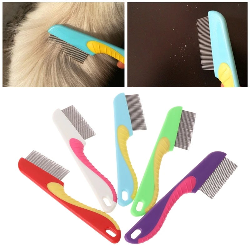 Peine para gatos, cepillo de dientes densos para masaje, pelo limpio, cepillos de acicalamiento de animales de acero inoxidable