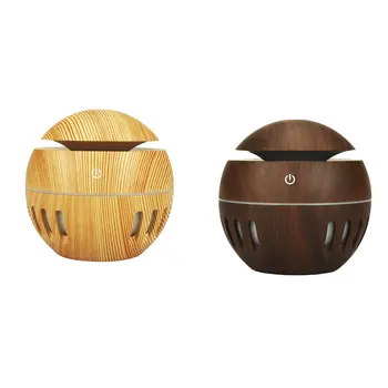 

Wood Grain Aroma Diffusers Ultrasonic Cool Mist Humidifiers Air Purifiers LED Change Night Lights