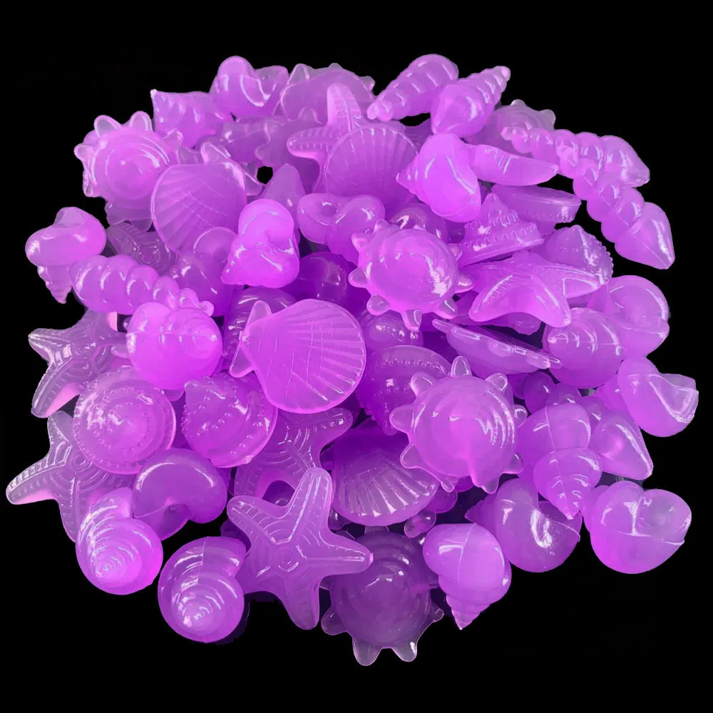 10/50pcs Luminous Glowing Stones Shell Shaped Starfish Shell Fish Tank Table Walkways Garden Glow in the Dark Pebbles Deco glow stones garden decoration decorative stones