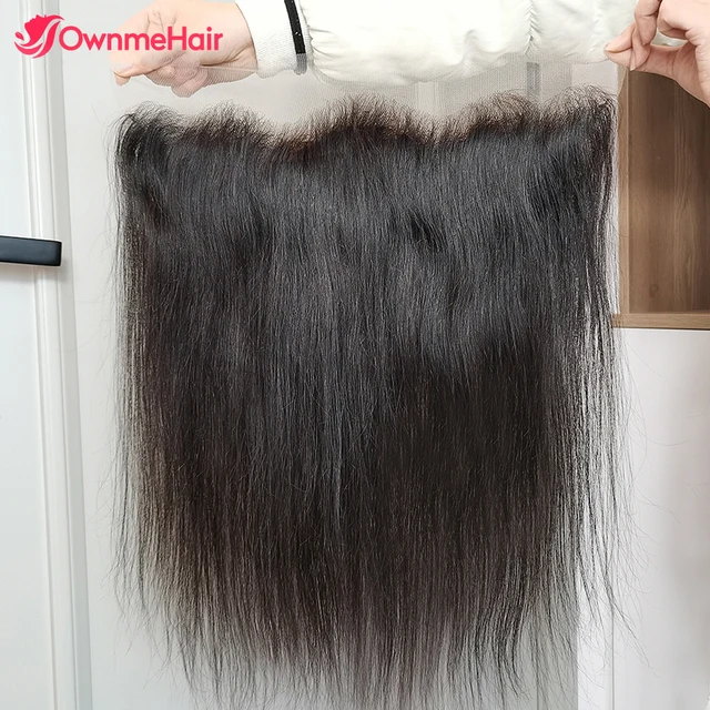 13×4 Lace Frontal  Brazilian Straight Human Hair Closure Lace Frontal Closure 100% Remy Human Hair Swiss Lace Top Closure 1B99J 6