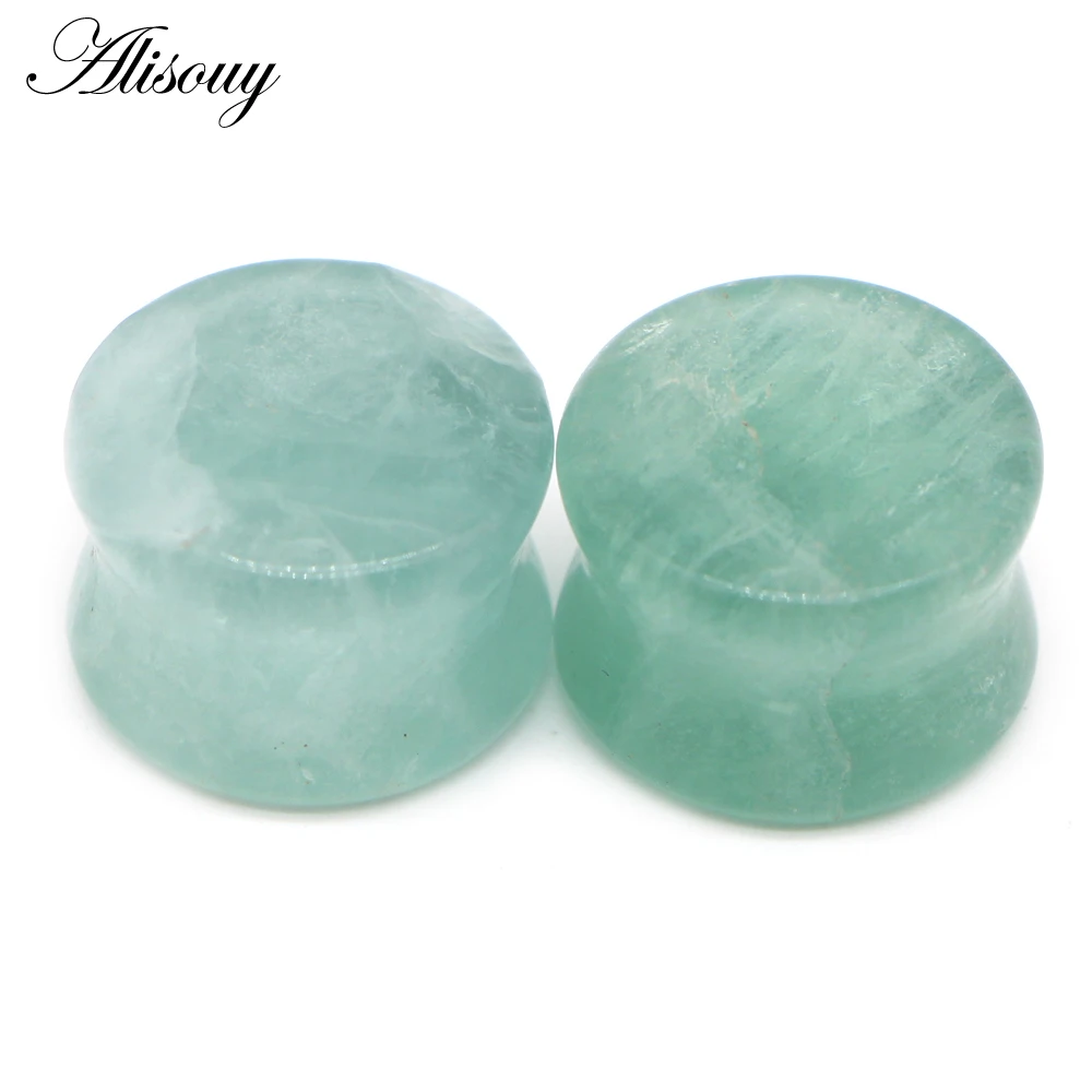 Body Piercing Jewelry 2PCS Natural Organic Stone Ear Plugs Flesh Tunnels Gauges 6mm-16mm Ear Expanders Stretchers