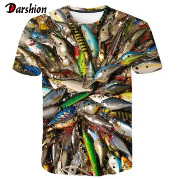

Summer Men's T-shirt 3D Printed Fish Tshirts Funny T Shirts Tops Tees Men Casual Tees O-neck Tops Summer men's Tshirts Drop Ship