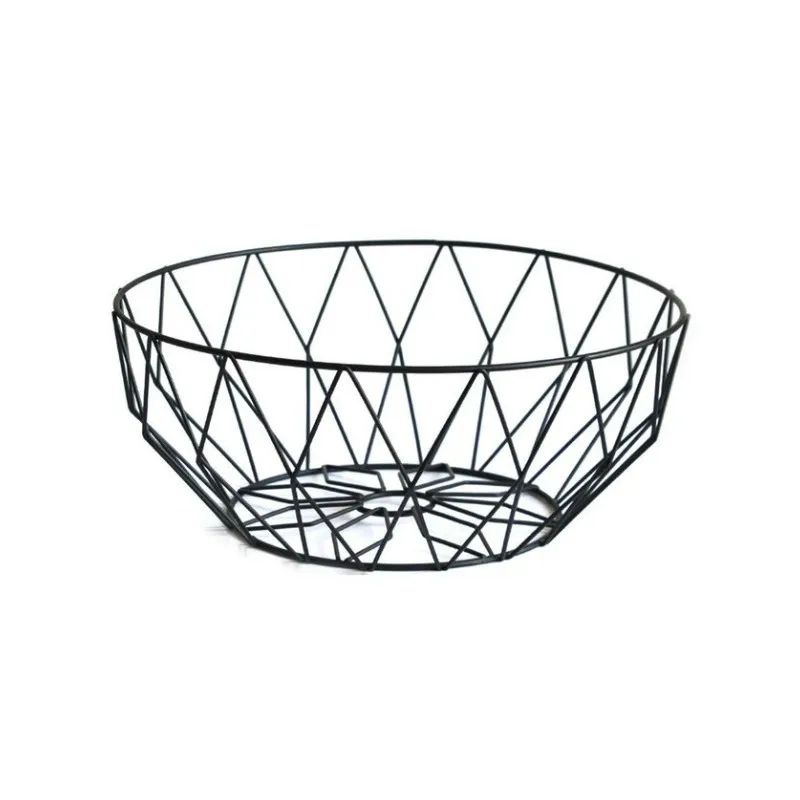

European Style Simple fruit Storage Basket With Iron Hollow Design For Vegetable Snacks Candy Fruit in Desktop Bedroom Kitchen