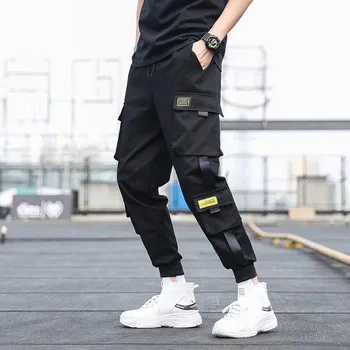 

4XL Men Multi-pocket Harem Hip Pop Pants Trousers Streetwear Sweatpants Hombre Male Casual Fashion Cargo Pants Men Jogger Pants