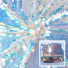 1 ярд 18 мм блестки переливающиеся блестящие вышивки блесток ткань многоцветный для изготовления платья Свадебная вечеринка танцевальная одежда