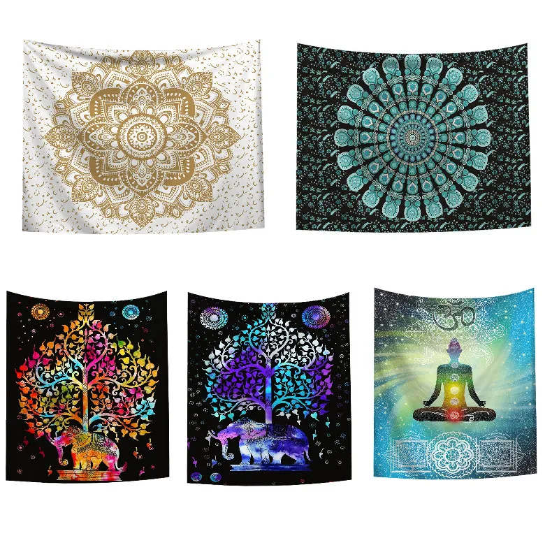 Indian Compass Tapestry Mandala Hippie Wall Hanging Astrology Divination Bedspread Throw Cover Home Decor | Дом и сад