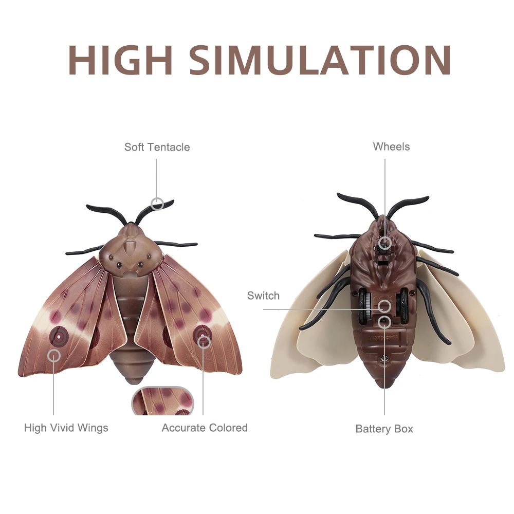 Игрушки с дистанционным управлением Moth, игрушки с имитацией насекомых, инфракрасное зондирование, портативная игрушка RC для детей, подарок для детей