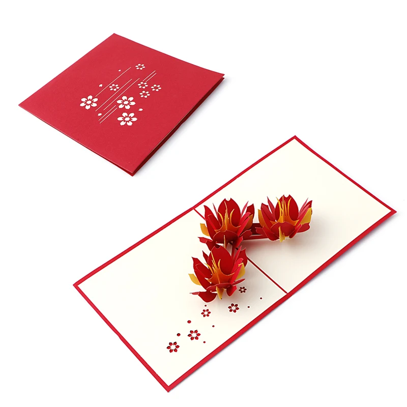 3D всплывающие поздравительные открытки ручной работы День рождения Валентина Рождество Свадебное приглашение D08D