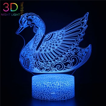 

ATOPH Animal Collection Nightlight Children Bithday Xmas Gifts Color Changing Swan 3D Night Light