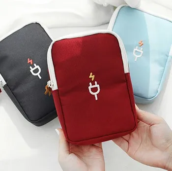 

Waterproof organizer USB data cable earphone wire handle power bank travel bag storage kit case digital