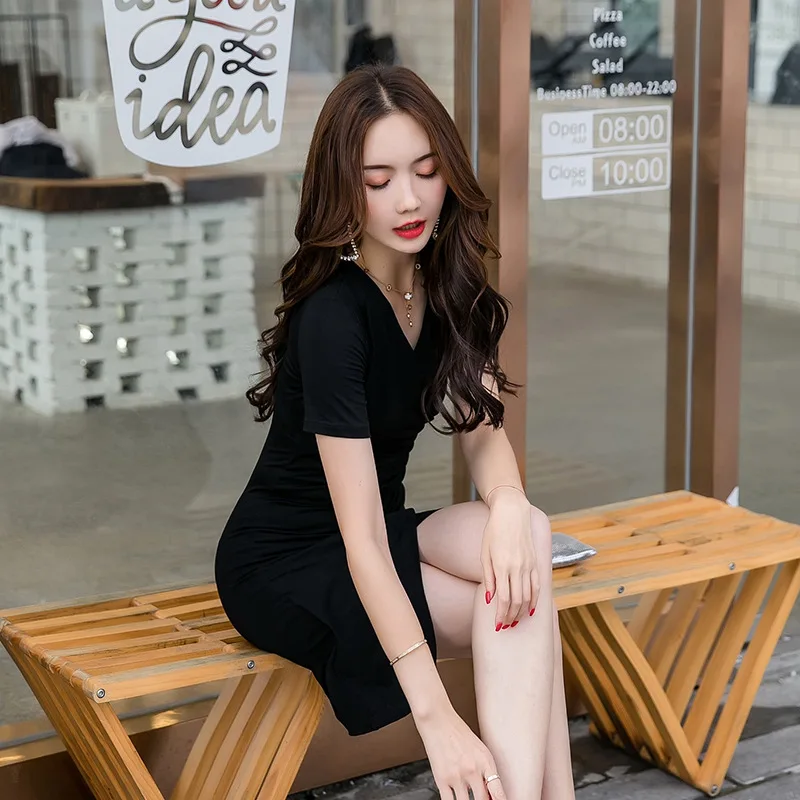 

WOMEN'S Dress 2018 Summer New Style Debutante Elegant Tight-Fit Irregular Waist Hugging Sheath Slimming Dress Women's