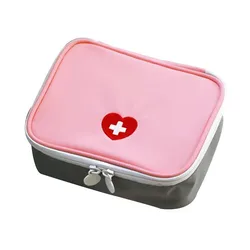 Para mini médica primeiros socorros saco de viagem ao ar livre impermeável náilon rosa vazio medicina organizador sobrevivência kits de emergência para acampamento
