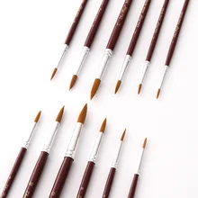 Набор кистей с перекрестными границами 12 винно-красных стержней Юань Фэн нейлоновая шерстяная Акварельная ручка набор пропиленовых кистей