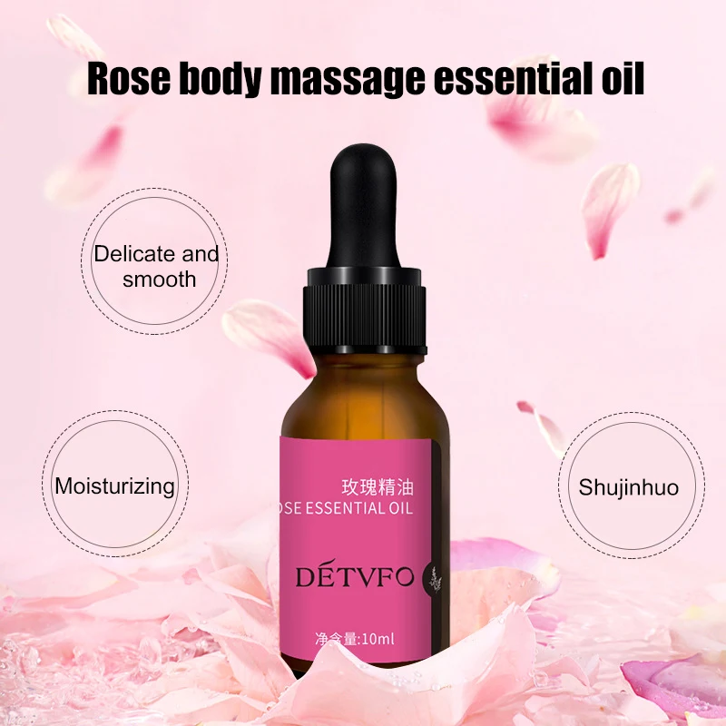 10ml Rose Essential Oil Sleeping Aid Body Massage Essential Oil Soothing Repair Skin Essence Relieve Stress Oil Skin Care