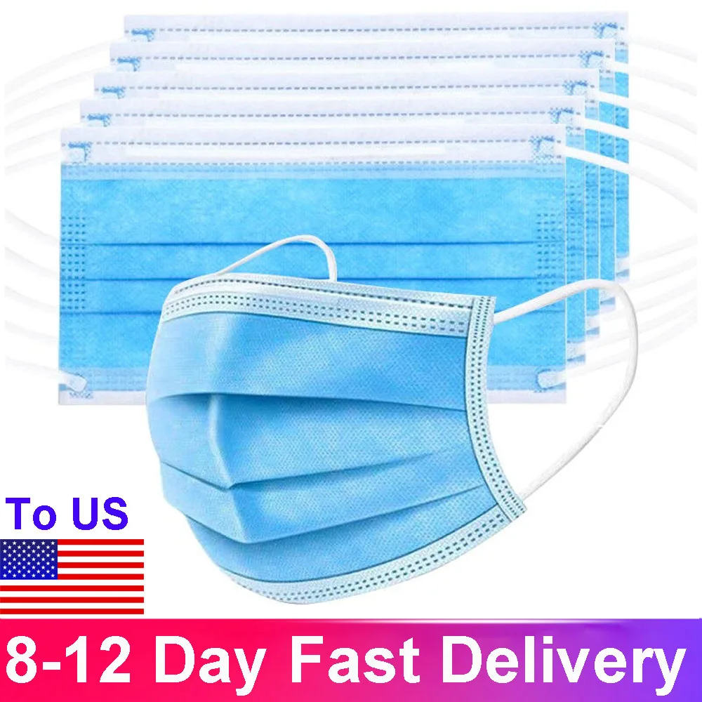 

50/100/200PCS Face Masks Disposable Masks 3 Layer Protector Face Mouth Mask Non Woven Anti-Pollution Anti Dust Mask for Adult
