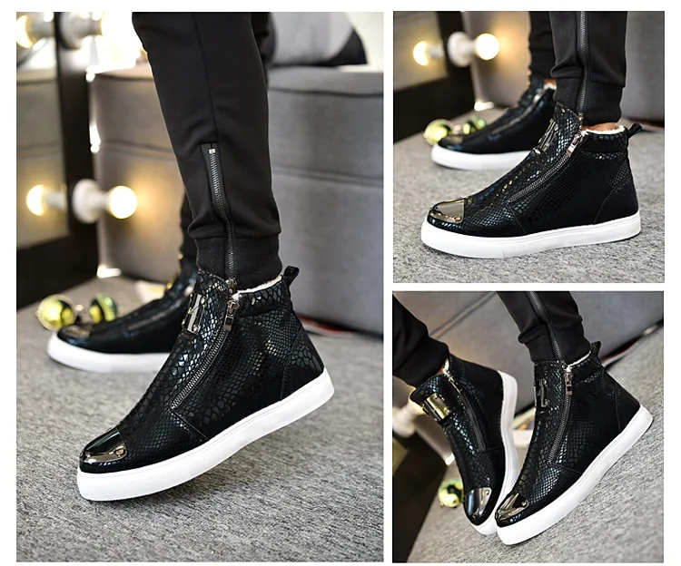 Новинка; мужские повседневные ботинки; сезон осень-зима; уличная прогулочная обувь; модные кожаные Нескользящие ботинки в стиле пэчворк; Мужская обувь; HKGS