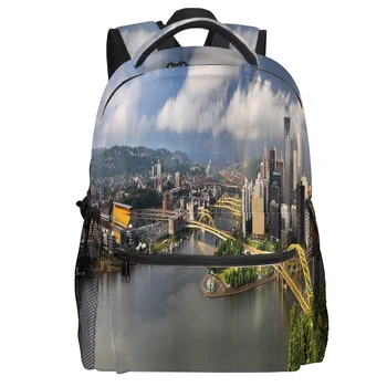

Pitts Burgh City Scenery Backpack College Students Wear Resistance Laptop Backpack Book Bag Casual Sports Bags School Bag