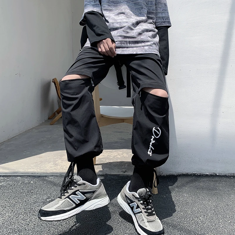 black wide leg cargo pants